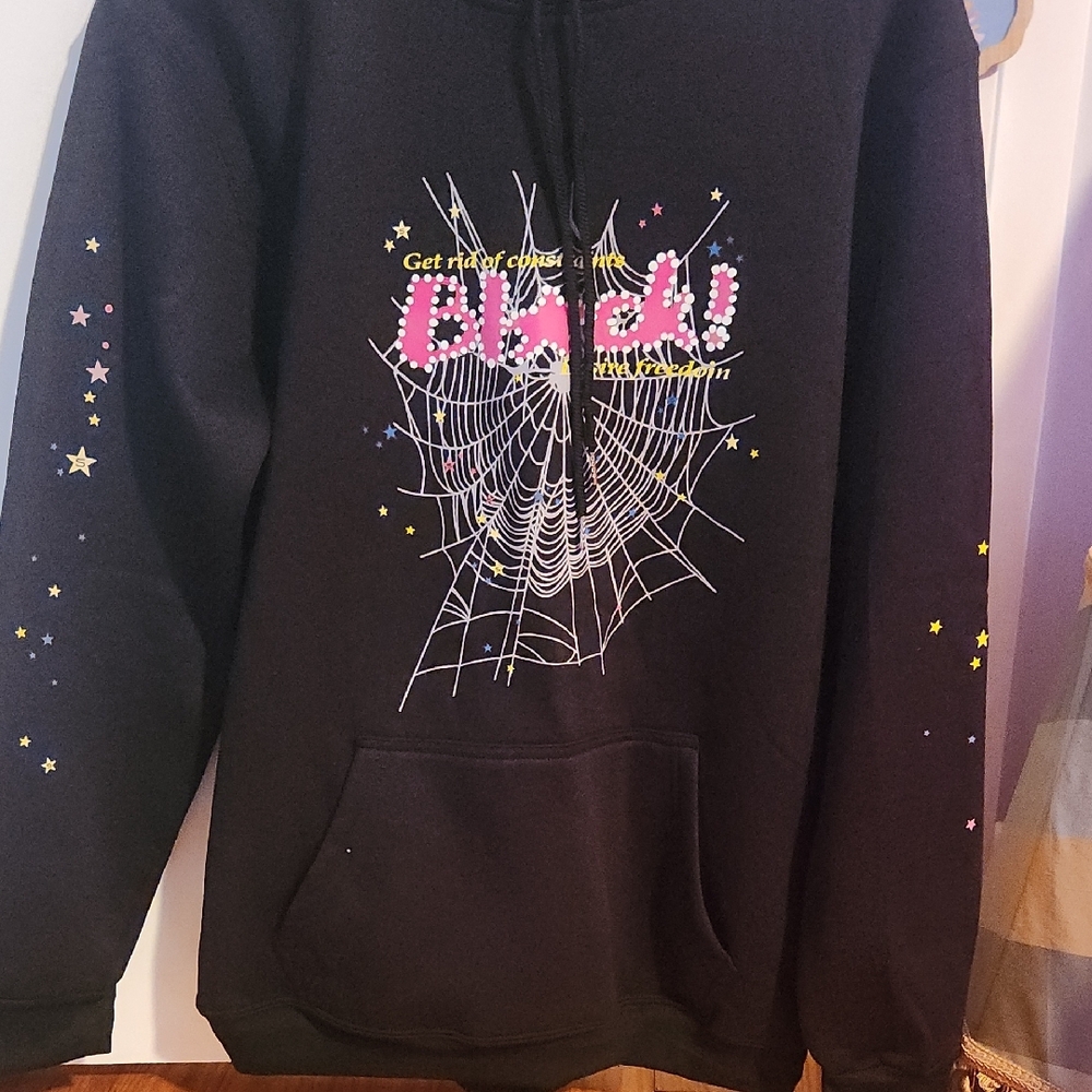 Black Graphic Hoodie and Sweats with Web Design